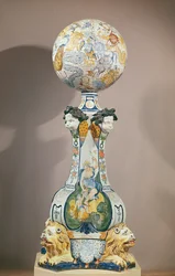 Celestial sphere on a pedestal with four lions, 1725